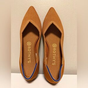 Rothys Burnt Orange Pointed Toe The Point Ballet Flats Women’s US 8.5